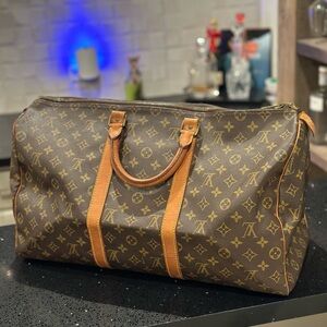 Louis Vuitton Monogram Keepall 50 Travel Duffle Bag Authentic